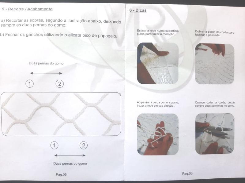 rede tela proteção 3,5mt x 3,5mt Branca - Victoria Reggia Imagem de rede tela proteção 3,5mt x 3,5mt Branca