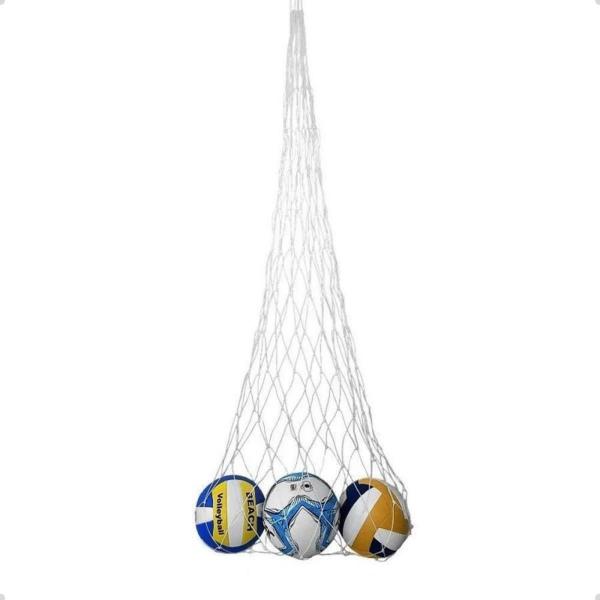 Imagem de Rede Transporte De Bola Futebol Volei Fio 4Mm Seda 20 Bolas