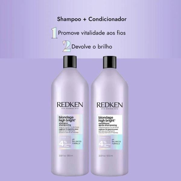 Imagem de Redken Blondage High Bright Shampoo 1 L + Condicionador  1 L