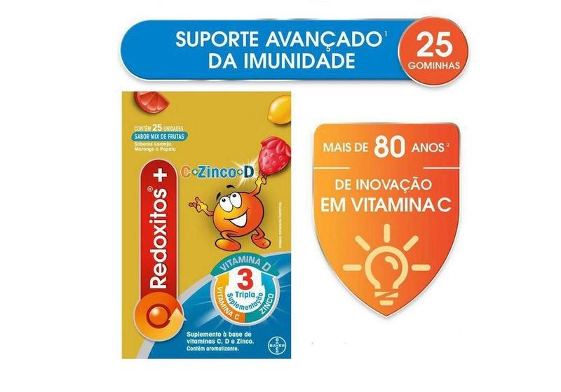 Imagem de Redoxitos Vitamina C + Zinco + D 25 Gomas Mix Frutas