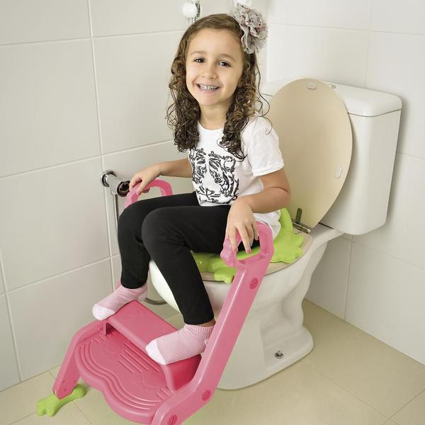 Imagem de Redutor de Assento com Escada Menina Multilaser Baby - BB052