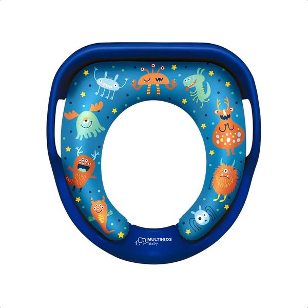 Imagem de Redutor De Assento Infantil Poop-A-Doop Com Alças Prático E Fácil De Limpar +18 Meses Azul Multikids Baby- BB1047