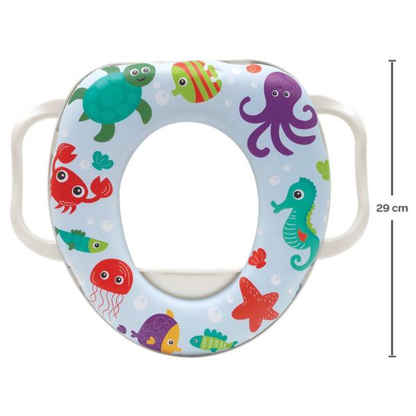 Imagem de Redutor de Assento Para Vaso Sanitário Infantil Com Alças Fundo do Mar Buba