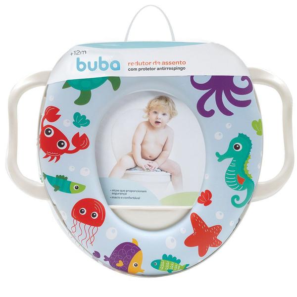 Imagem de Redutor de Assento Para Vaso Sanitário Infantil Com Alças Fundo do Mar Buba