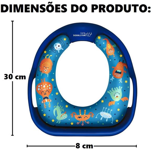 Imagem de Redutor de Assento Poop-A-Doop Com Alças e Proteção Contra Respingos Azul Multikids