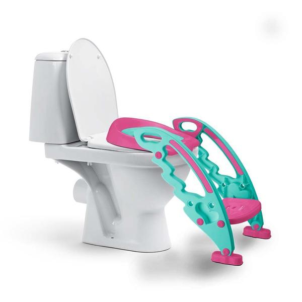 Redutor de Assento Rosa Infantil com Escada para Vaso Sanitário BB052 - Multikids Imagem de Redutor de Assento Rosa Infantil com Escada para Vaso Sanitário BB052