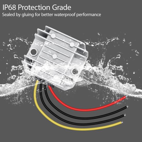 Imagem de Redutor de tensão LemoTech DC 8-40V a 12V 3A 36W IP68