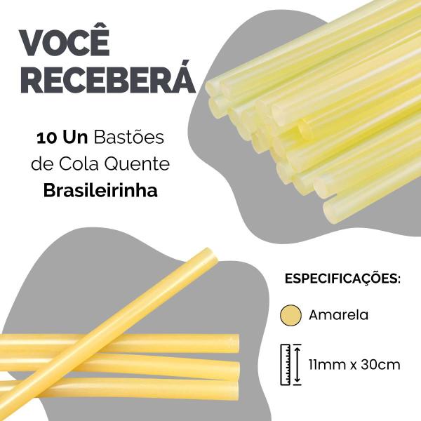 Imagem de Refil Bastão Cola Quente Branca Preta Amarelo Artesanato - Escolha Seu Kit