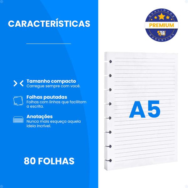 Imagem de Refil Caderno De Discos Inteligente Folhas Pautadas Médio A5