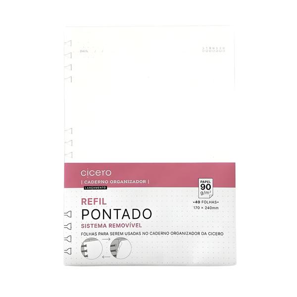 Imagem de Refil Caderno Organizador Cicero Offset 90g Pontado 17x24 40 Folhas