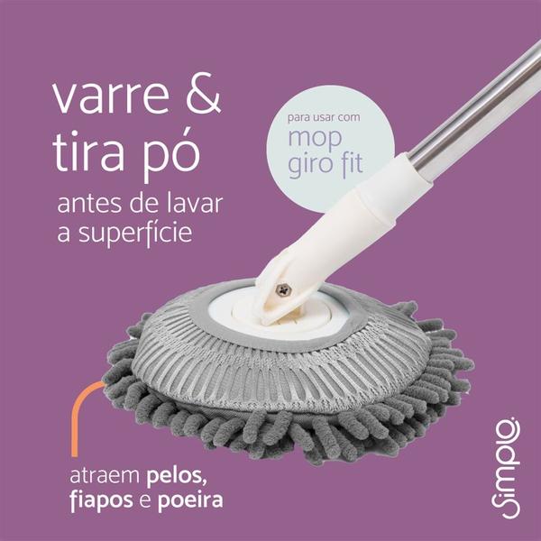 Imagem de Refil chenile para mop giro fit - simplo cinza