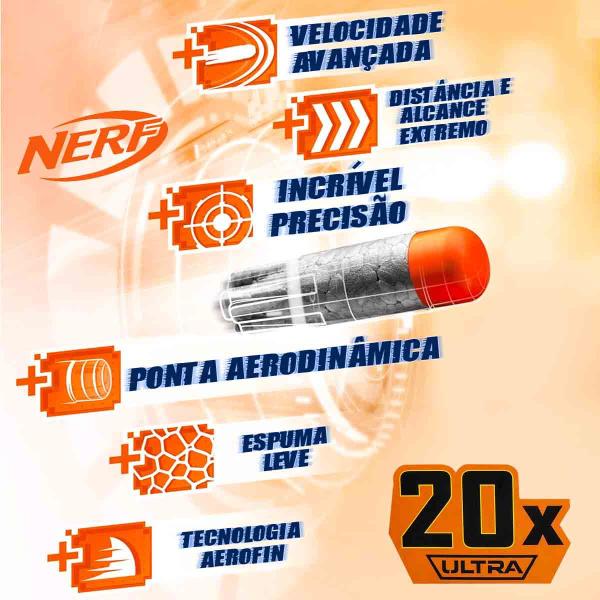 Imagem de Refil com 20 Dardos para Lançador Nerf Ultra - Hasbro E6600