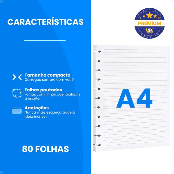 Imagem de Refil Compatível Caderno De Discos Inteligente Grande 80g A4