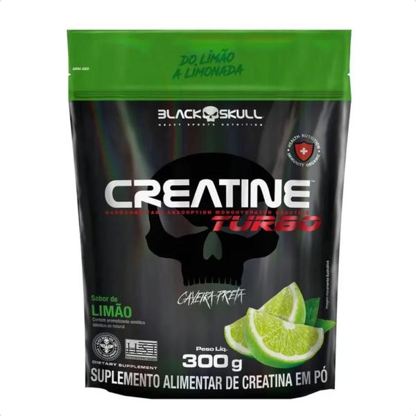 Imagem de Refil Creatina Turbo Hardcore Pura Monohidratada 300g Black Skull