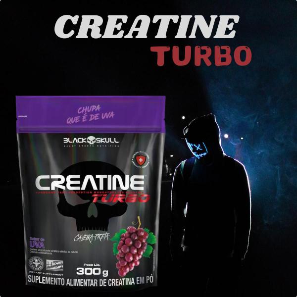 Imagem de Refil Creatina Turbo Hardcore Pura Monohidratada 300g Black Skull