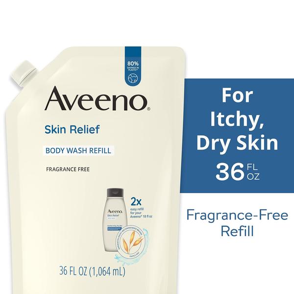 Imagem de Refil de 1,06 L para sabonete corporal Aveeno Skin Relief sem perfume