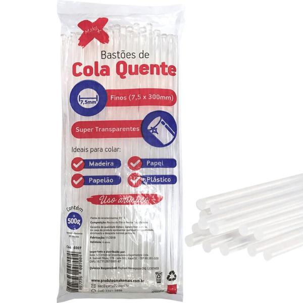 Imagem de Refil de cola quente fina, 500g, Make+