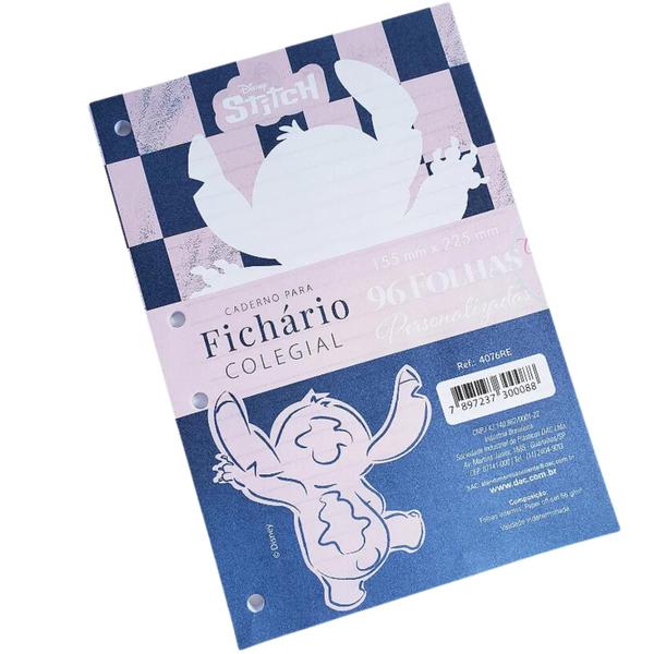 Imagem de Refil de Folhas Fichário Unv Stitch 96flhs Personalizada DAC