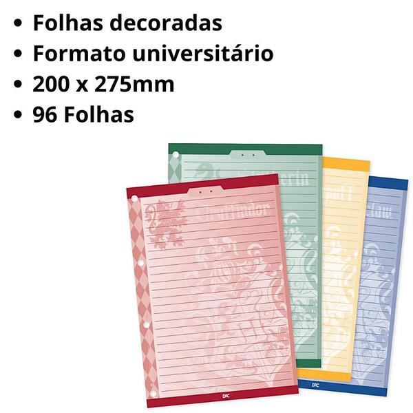 Imagem de Refil de Folhas Harry Potter Fichário Universitário 96 Folhas DAC