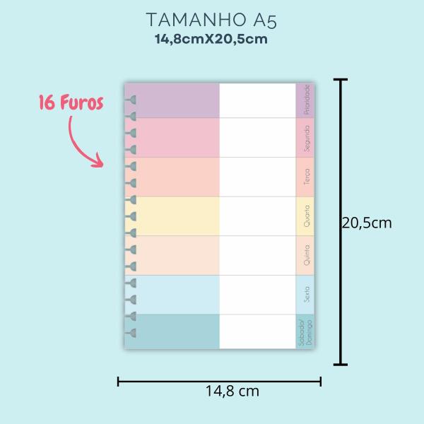 Imagem de Refil de Planejamento Semanal Colors para Caderno Smart - 30 folhas