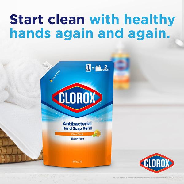 Imagem de Refil de Sabonete Líquido para Mãos Clorox Antibacteriano - 1L - Aroma Citrus Burst