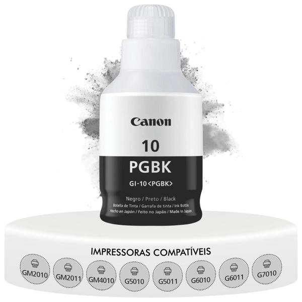 Imagem de Refil De Tinta Canon Original Gi10 Gi-10 170ml Preto Para GM2010 GM4010 G5010 G5011 G6010 G7010