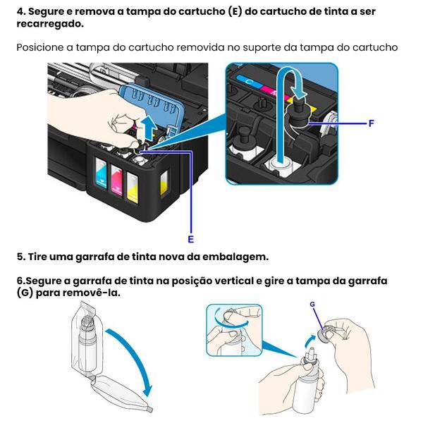 Imagem de Refil de tinta GI-190 Ciano compatível Canon Pixma G1100, G1110, G2100, G2110, G3100, G3102, G3110, G3111, G4100, G4110, G4111