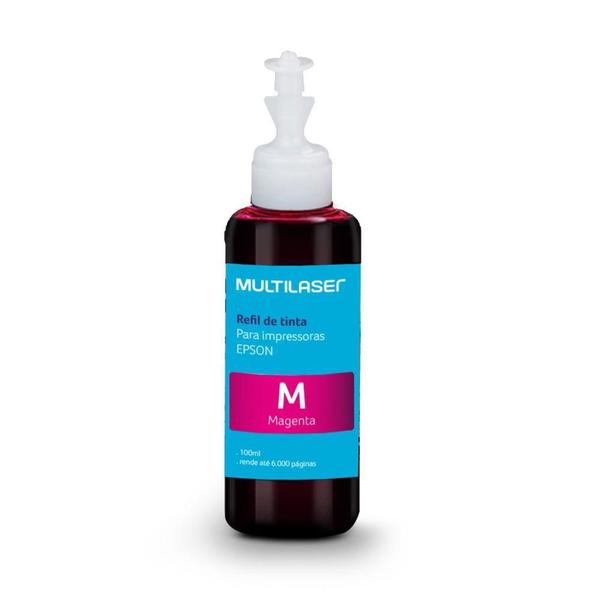 Imagem de Refil De Tinta Para Impressoras Epson 100 Ml Cor Magenta - RF007 - Multilaser