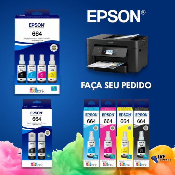 Refil de Tinta Preta Original Epson Ecotank T664 Compatível L121 L355 L365 L375 L395 L455 L475 L495 L555 L1300 - T664120 Imagem de Refil de Tinta Preta Original Epson Ecotank T664 Compatível L121 L355 L365 L375 L395 L455 L475 L495 L555 L1300 - T664120