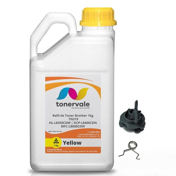 Imagem de Refil de Toner + 10 Engrenagens Reset TankFull Para Brother TN 319 Amarelo - L8400CDN L8850CDW HL-L8350CDW L8600CDW de 1