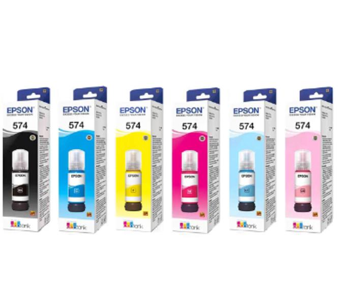 Imagem de Refil epson 574 original (kit com as 6 cores)