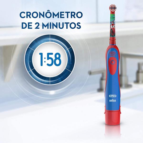 Refil Escova Dental Elétrica Infantil Oral B Baterry Kids Carros Imagem de Refil Escova Dental Elétrica Infantil Oral B Baterry Kids Carros