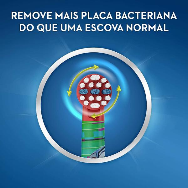 Refil Escova Dental Elétrica Infantil Oral B Baterry Kids Carros Imagem de Refil Escova Dental Elétrica Infantil Oral B Baterry Kids Carros