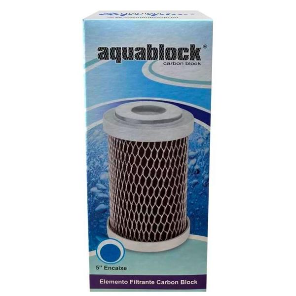Imagem de Refil Filtro Carbon Block Aquablock 5'' Encaixe Aquaplus
