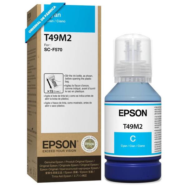 Imagem de Refil Garrafa de Tinta Sublimatica Original Epson T49M220 Ciano SureColor Para Impressoras F170 F570 F571