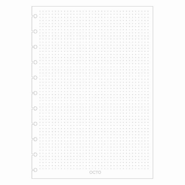 Imagem de Refil Grande Pontilhado 50 fls - Caderno de Disco OCTO - 90g - Folhas reposicionáveis Tipo Inteligente Universitário