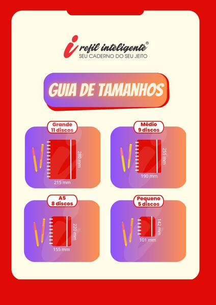 Imagem de Refil Inteligente A5 2 Colunas Anotações 8 com Furos 90g 50f