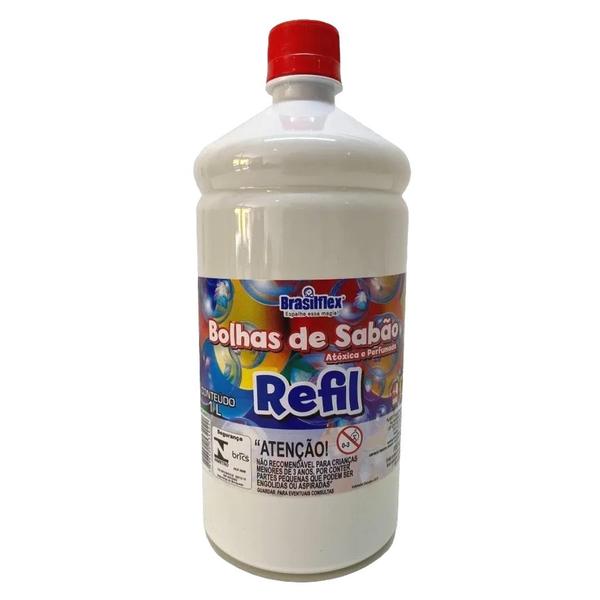 Imagem de Refil Liquido 1 Litro Para Maquina De Fazer Bolhas De Sabão