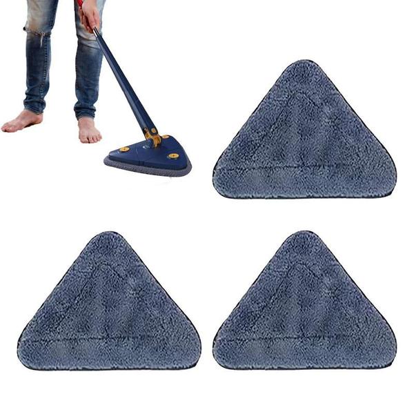 Imagem de Refil Mop Triangular 360 Rodo Giratório Lava Seca Com Extrusão Microfibra Limpeza de Piso Cozinha