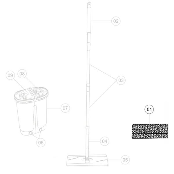 Imagem de Refil Multiuso Lava e Seca para Mop WAP LS2 FW006129 FW006278