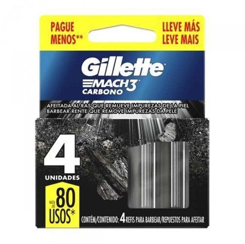 Refil Para Barbeador Gillette Mach3 Carbono 4 Cargas - Procter & gamble Imagem de Refil Para Barbeador Gillette Mach3 Carbono 4 Cargas