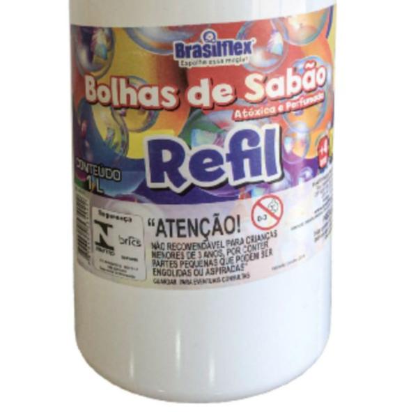 Imagem de Refil para Bolhas de Sabão Bubble Liquido 1 Litro Brasilflex