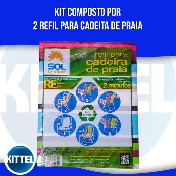 Imagem de Refil Para Cadeira De Praia Kit Com 2 Un Original Prática