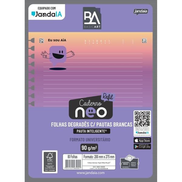 Imagem de Refil para Caderno Basic ART Neo Degrade 80FLS