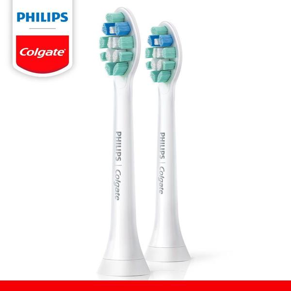 Imagem de Refil para Escova de Dente Elétrica Philips Colgate Limpeza Profunda 2 Unidades