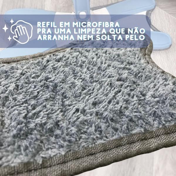 Imagem de Refil para Esfregão Mop Torção Pano de Reposição em Microfibra Oito Unidades