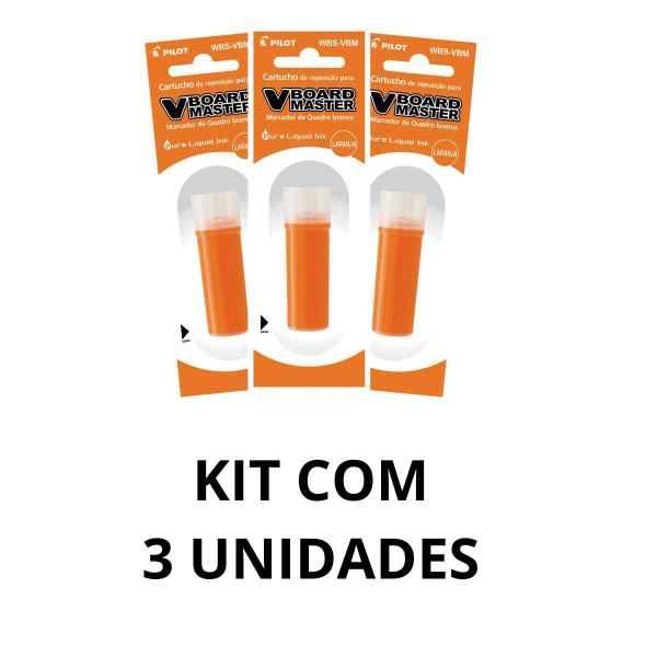 Imagem de Refil para marcador quadro branco wbma laranja 03un - pilot