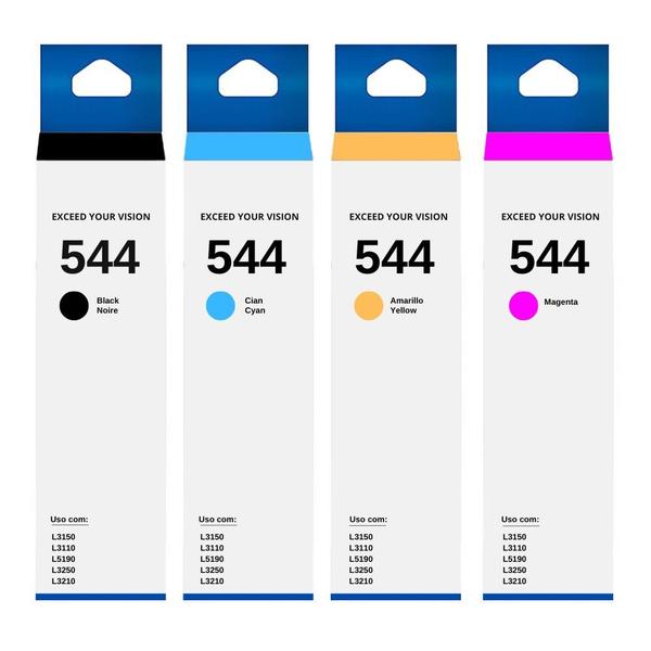 Imagem de Refil Para T544 L3110 L3150 L3210 L3250 L5199 4 Cores Compatível