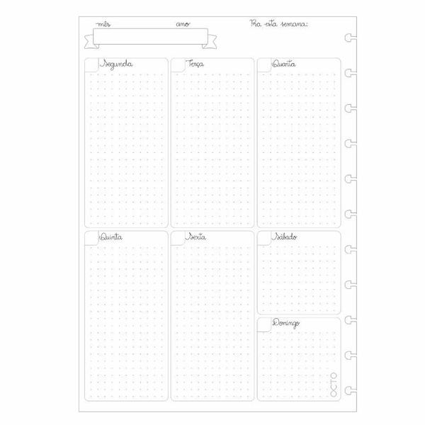 Imagem de Refil Planner Semanal Vertical Grande - Caderno de Disco - Octo