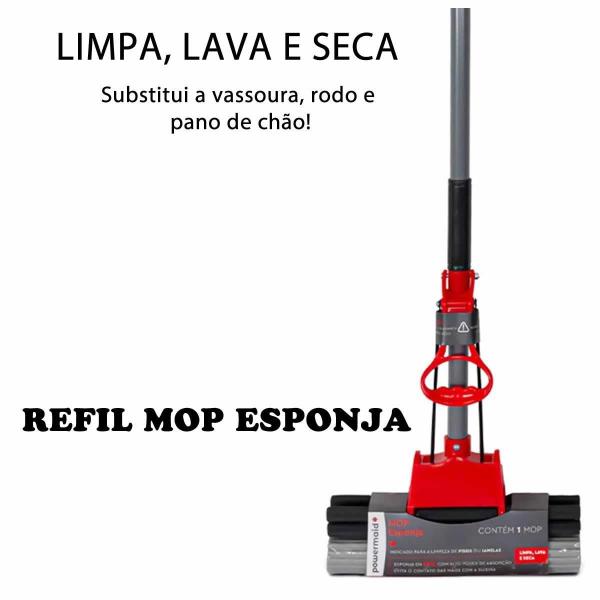 Imagem de Refil Pva Para Mop Esponja Rodo Mágico Limpeza Powermaid